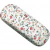 Tvrdé látkové puzdro na okuliare - Kvetinové, biele