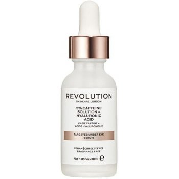 Revolution Skincare 5% Caffeine solution Hyaluronic Acid sérum na očné okolie 30 ml