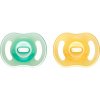 Tommee Tippee Ultra Light Night cumlík Yellow/ Green 0-6m 2 ks