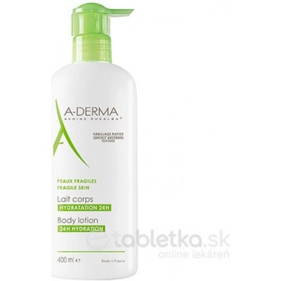 A-Derma Original Care hydratačné telové mlieko Softens and Moisturises 24h, with Pump 400 ml