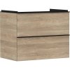 Hansgrohe Xelu Q skrinka 78x49.5x60.5 cm závesná kúpeľňová skrinka pod umývadlo čierna-dub 54029670