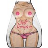 Sexy zástera s plyšovými prsiami