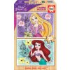 EDUCA Drevené puzzle Disney princeznej: Locika a Ariel 2x25 dielikov