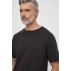 Tričko s prímesou ľanu Tommy Hilfiger čierna farba, jednofarebný, UM0UM03226 L