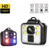 Osobný videorekordér FULL HD 1080p - kamera na telo s IP65 s 4x LED svetlo Biele / Červená + Modrá