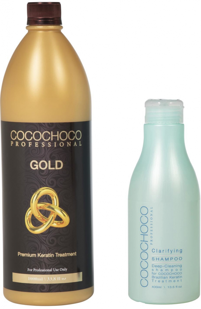 Cocochoco Brazilský keratin Gold 1 l + Cocochoco Čistící šampon 400 ml darčeková sada