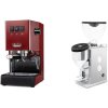 Gaggia New Classic E24, red + Rocket Espresso FAUSTINO 3.1, white