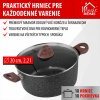 MagicHome Černý hrnec Marble Line, 24 cm, 4,0 litru, s pokličkou