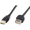 PremiumCord USB 2.0 kabel prodlužovací, A-A, 0,5m, černý kupaa05bk