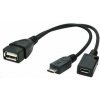 OEM Kabel CABLEXPERT USB AF/micro BM + micro BF, OTG + dobíjení, 15cm, pro tablety a smartphone A-OTG-AFBM-04 Gembird