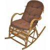 Nábytek PEGAS Houpací křeslo Klasik medové - polstr hnědý melír