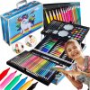 KREATÍVNA SÚPRAVA NA MAĽOVANIE, UMELECKÁ SADA 145ks FARBY PASTELKY FIXKY KUFRÍK