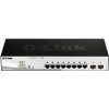 D-Link DGS-1210-08P 10-port Gigabit PoE Smart Switch, 8x gigabit RJ45, 2x gigabit SFP, celkom 45W pre PoE