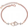 Olivie Stříbrný náramek SPOJENÁ SRDCE MOISSANITE ROSE 9835 Ag 925; ≤2,7 g.
