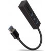 AXAGON HMA-CR3A, hub USB 3.2 Gen 1, 3x porty USB-A + čítačka kariet SD/microSD, kovový, kábel USB-A 20cm HMA-CR3A