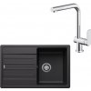 SET596 - Gránitový drez Blanco Legra 45 S čierna + Kuchynská batéria Rosan S2 238201 chróm