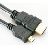 Kábel HDMI - microHDMI, pozlátený, čierny, 2 m