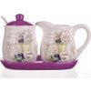 Cukornica + mliečnik s lyžičkou Banquet LAVENDER keramika levanduľa 280 ml