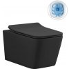 CERANO - WC závesné Forte, Rimless + Slim/UF sedátko - čierna matná - 51x36 cm