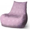 Sablio Sedací vak Bean Ružové špirály - 60 x 70 x 70 cm