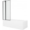 MEXEN/S - Vega obdĺžniková vaňa 180 x 80 cm s panelom + vaňová zástena 80, čierna vzor 550118080X9408117070