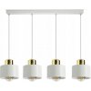 LUXOLAR Závesné svietidlo White Gold – 4-bodová bielo-zlatá lampa s kovovými tienidlami, 2 varianty Typ: Typ 2