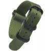 Zelený remienok NATO ZULU (čierna pracka) - 24 mm + 5 rokov záruka a darček ZADARMO