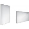 Nimco Zrkadlá - Kúpeľňové podsvietené LED zrkadlo 40x60 cm, hranaté, alumínium ZP 9000