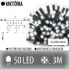 Viktória spojovateľná led svetelná záclona vonkajšia - 50led - 3m studená biela