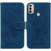 Peňaženkové kožené puzdro Butterfly Rose na Motorola Moto E20 / E30 / E40 - Modrá
