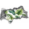 Nálepka 3D diera na stenu Tropické listy 95x73 cm