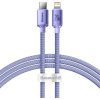 Baseus CAJY000205 Crystal Shine Series Dátový Kábel USB-C - Lightning 20W 1, 2m Purple 6932172602765