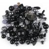 Sklenené korálky ramš tvarované 2. akosť čierna 50g