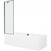 MEXEN/S - Cube obdĺžniková vaňa 180 x 80 cm s panelom + vaňová zástena 60, čierna vzor 550518080X9506007070