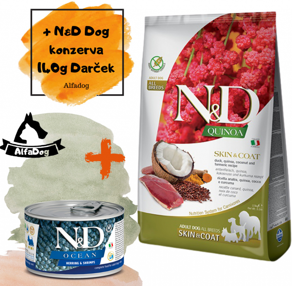 N&D GF Quinoa Dog Skin & Coat Duck & Coconut 7 kg