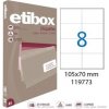 Etikety univerzálne 105x70mm Etibox A4 100 hárkov