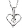 Blink-Blink Náhrdelník so srdcom z bieleho zlata s diamantom 0.03 ct 5158BDZS