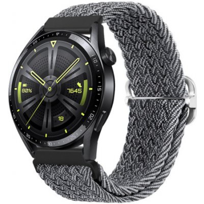 BStrap Braid Nylon remienok na Huawei Watch GT2 Pro, gray black SSG035C0407