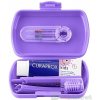 Curaprox Kids Travel fialový 1 zubná kefka + 2 medzizubné kefky + 10 ml zubná pasta melón + 1 nálepka darčeková sada