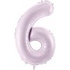 PartyDeco Fóliový balón narodeninové číslo 6 svetlofialový 72 cm