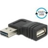 Delock adaptér EASY-USB 2.0-A samec > USB 2.0-A samica pravouhlý ľavý/pravý