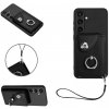 Ring Holder kryt Card Bag na Samsung Galaxy S24 5G - Čierna