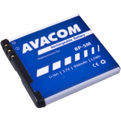 Baterie AVACOM GSNO-BP5M-S950A do mobilu Nokia N81, 6500 Slide Li-Ion 3,7V 950mAh (náhrada BP-5M) GSNO-BP5M-S950A