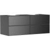 Hansgrohe Xevolos E Umývadlová skrinka 137x56x55 cm, 4 zásuvky, matná sivá/metalická sivá 54198770-HG