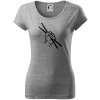 Paličky ruka - Dámske tričko Pure - S ( Tmavosivý melír )