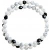 Wrap Glosery náramok s lesknucími krištáľmi od Swarovski®, howlite 4-8mm Veľkosť korálok: 4mm, Farba prvkov: zlatá, Obvod zápästia: XS 15 cm