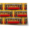 Sablio Plagát Pražské historické električky Žltý Pattern - 90x60 cm