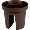 Kvetináč Strend Pro Modern Railing, na zábradlie, 25,5x28cm, hnedá