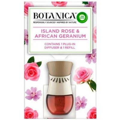 Air Wick Botanica Island Rose&African Geranium elektrický komplet strojček + osviežovač 19ml