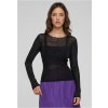 Women's long-sleeved mesh with open seam, black čierna S Urban Classics 4065812573667